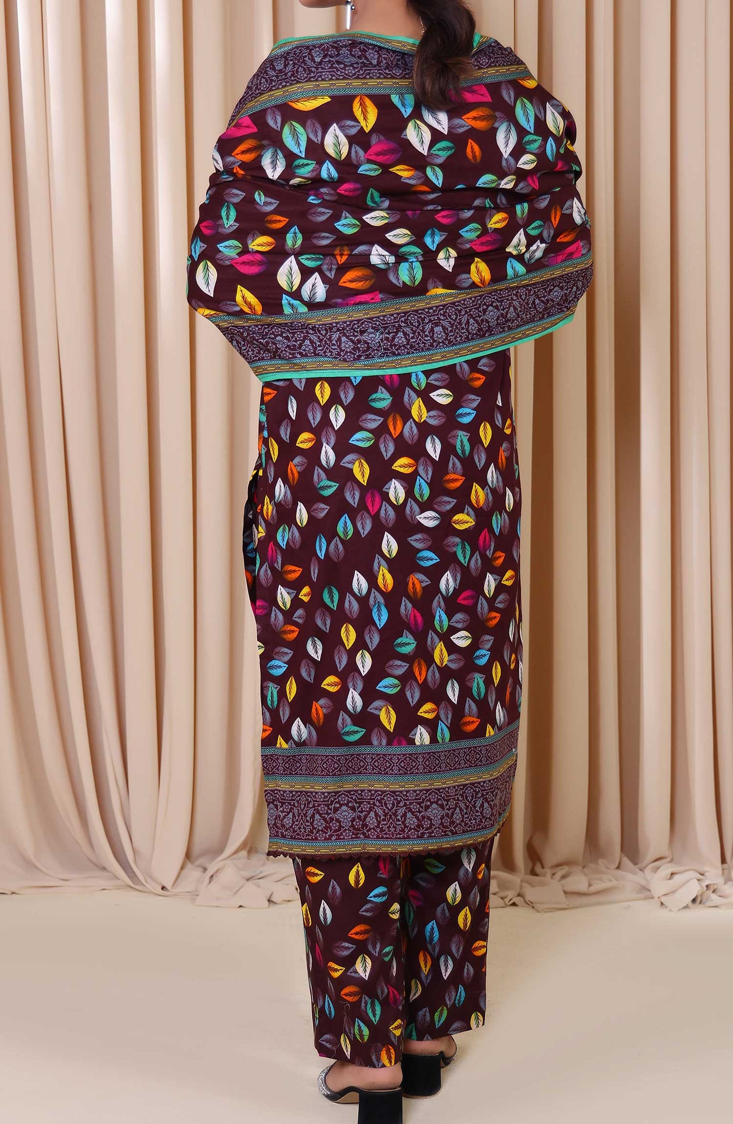 Al Karim Printed Cotton Lawn Unstitched 3 Piece Suit - DL 201 - ALK25DCL - Black - Summer Collection