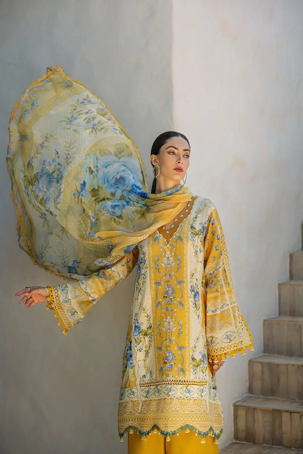 Elaf Signature Embroidered Lawn Collection 2025 - ETS-03B SUNGLOW - TC-1373
