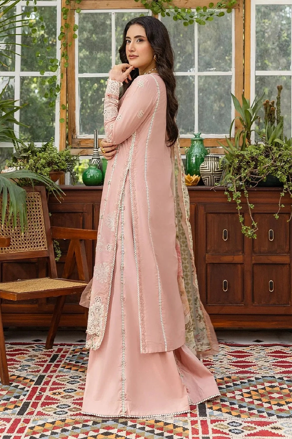 Elaf Premium - E.Craft Embroidered Chikankari Lawn - EEC-1A FOREVER BLUSH - TC-1617