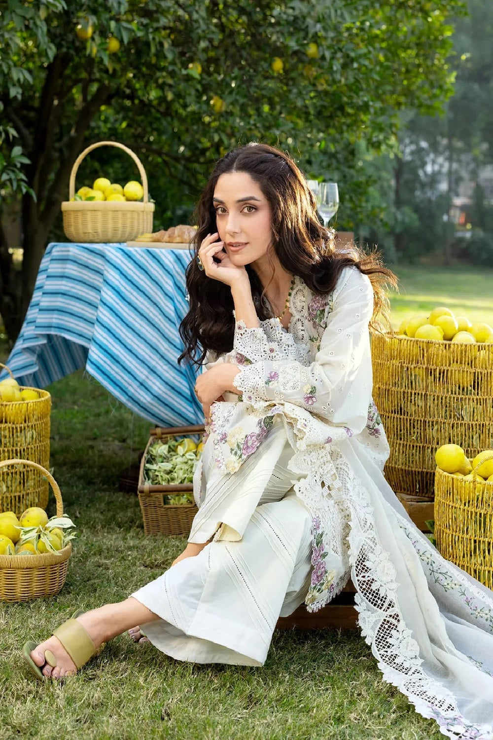 Elaf Premium - Embroidered Chikankari Lawn'26 - ELY-3A PERLE - TC-1629