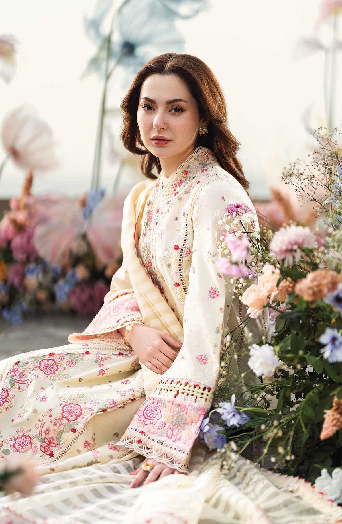 Sahil by Qalamkar Chikankari Lawn Unstitched 3 Piece - FK 14 Scarlett - Q25S - Summer Collection