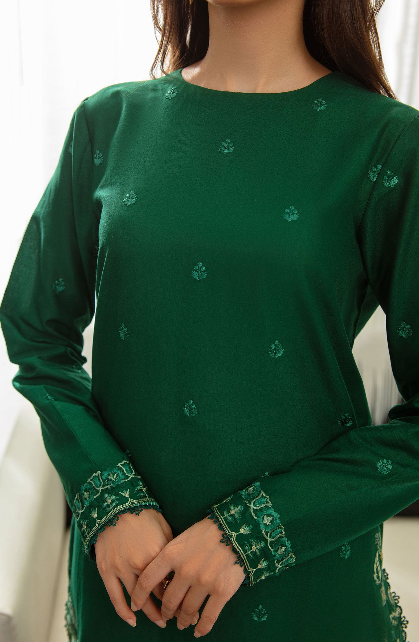 Muse Embroidered 2 Pc Pret Collection By TNG Store Forest (Dark Green)