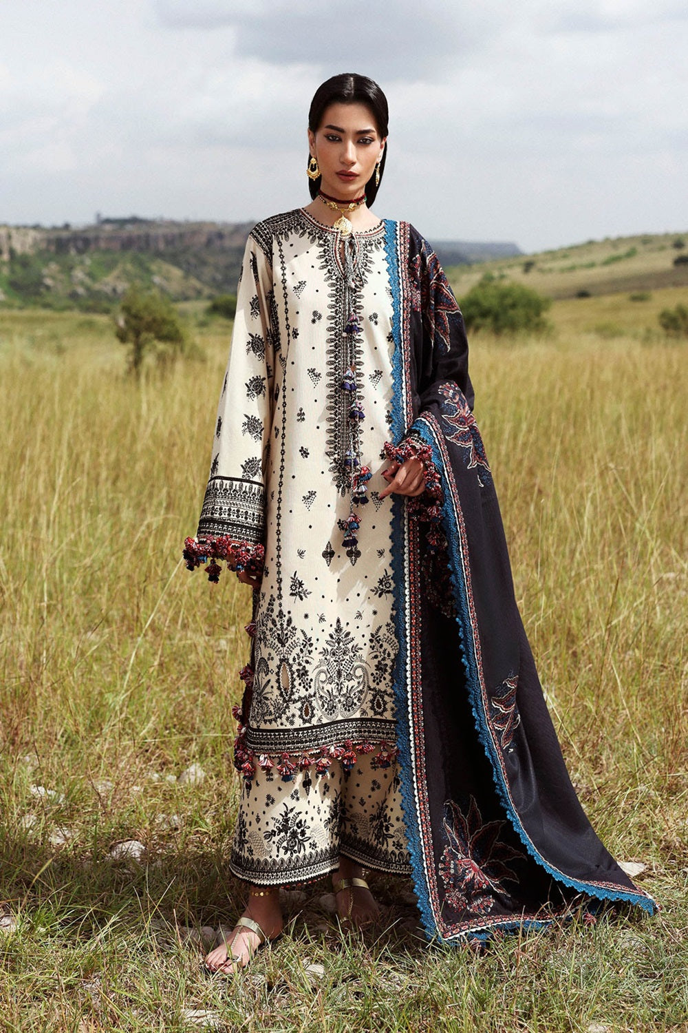 Hussain Rehar DHANAK Luxury Embroidered Lawn'26 - TC-1601