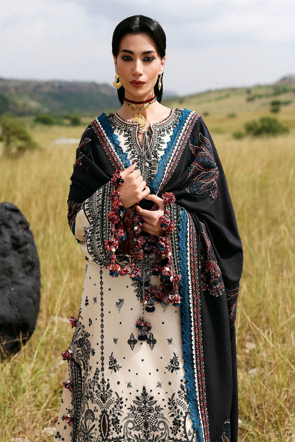 Hussain Rehar DHANAK Luxury Embroidered Lawn'26 - TC-1601
