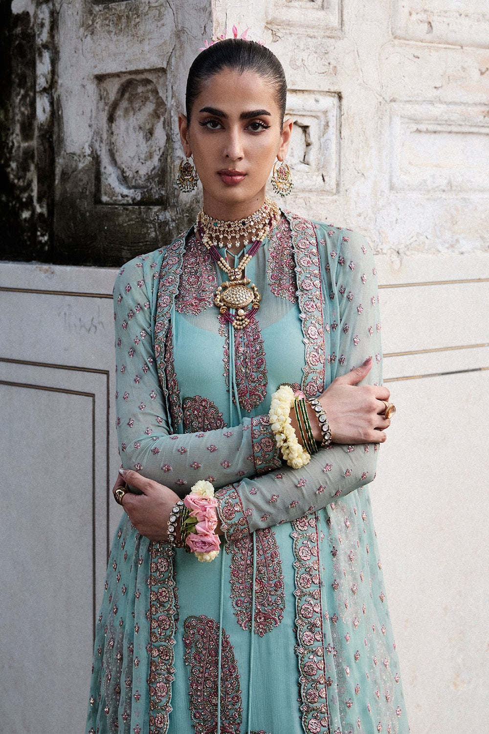 Hussain Rehar - Maklina Luxury Embroidered Chiffon Wedding Collection - TC-1820