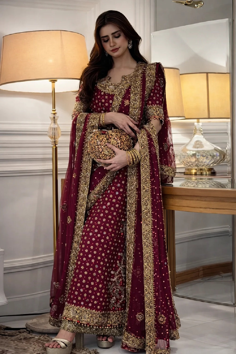 Haris Shakeel Luxury Chiffon Embroidered Edit - HR 69 Aisha Afridi - TC-1540