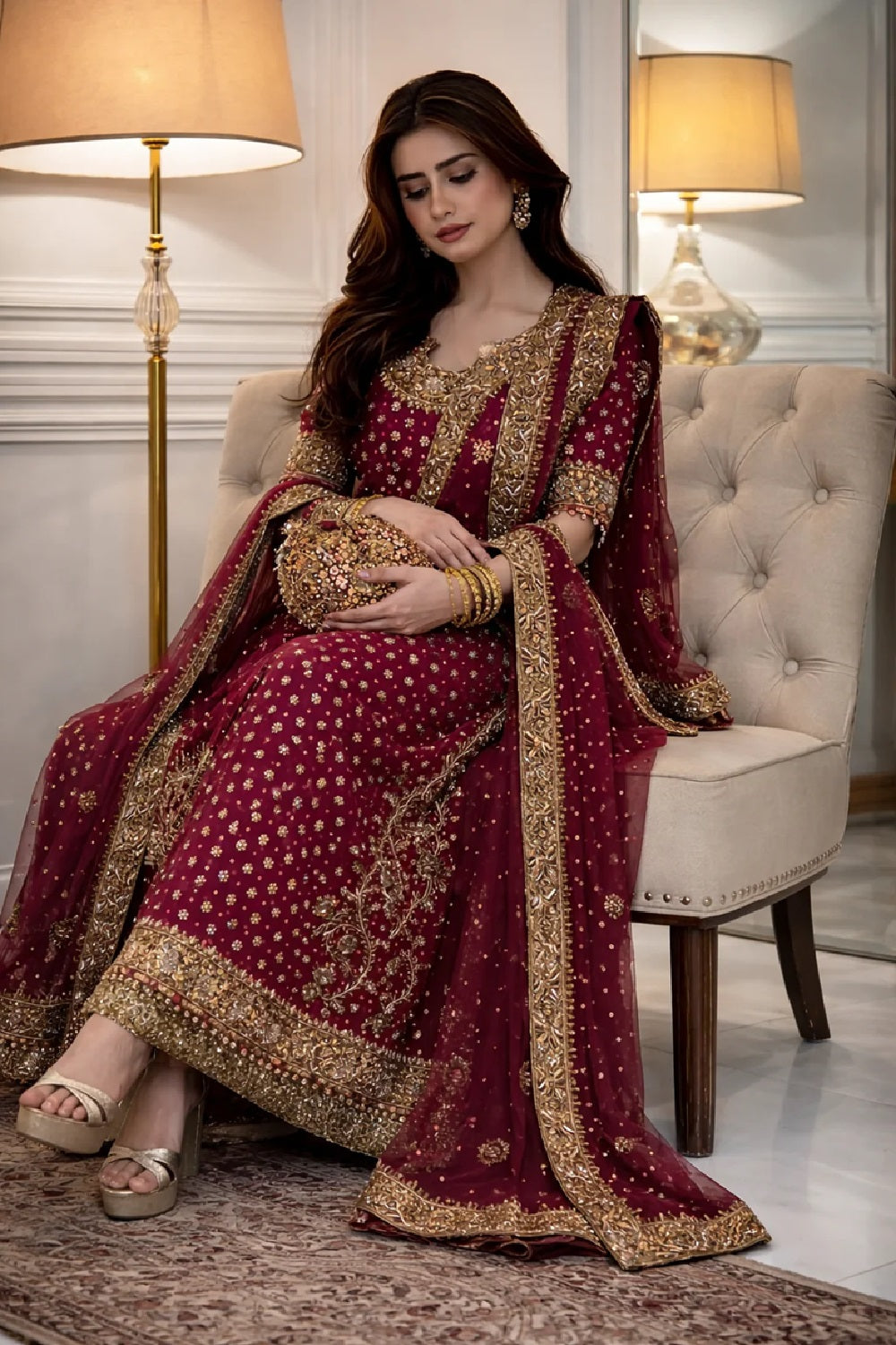 Haris Shakeel Luxury Chiffon Embroidered Edit - HR 69 Aisha Afridi - TC-1540