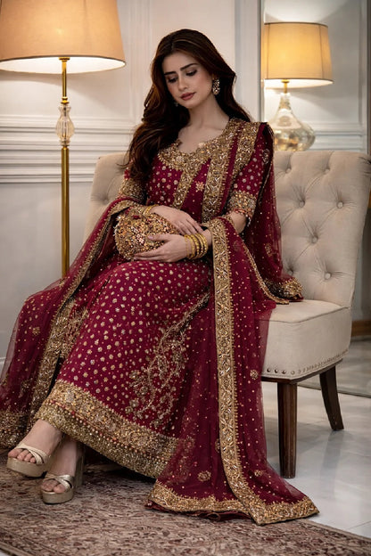 Haris Shakeel Luxury Chiffon Embroidered Edit - HR 69 Aisha Afridi - TC-1540