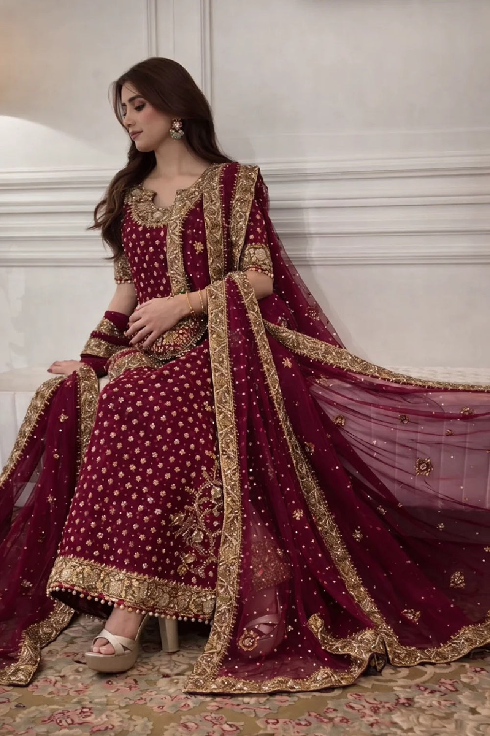 Haris Shakeel Luxury Chiffon Embroidered Edit - HR 69 Aisha Afridi - TC-1540