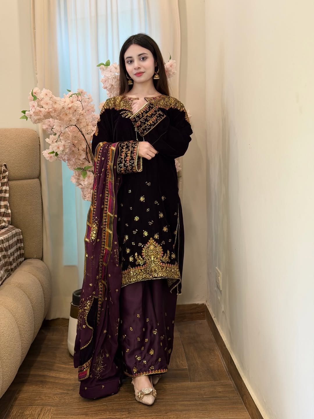Jazmin Embroidered Velvet Formal CVF D-08 - TC-1403