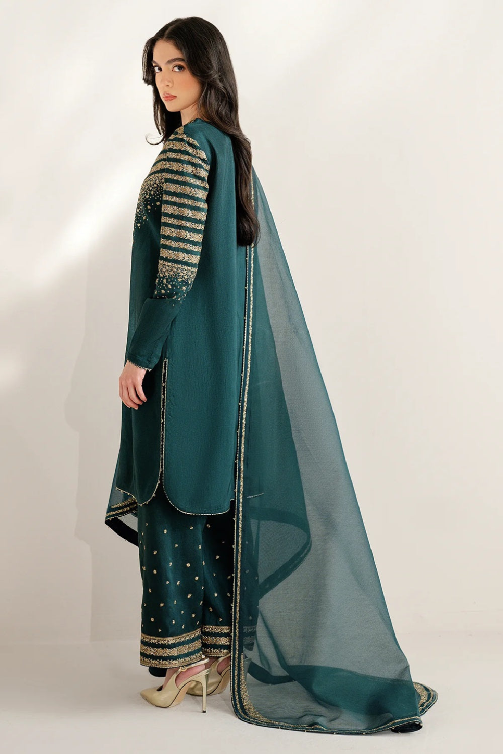 Jazmin Luxury Formal Embroidered Raw Silk UR-7056 - TC-1433