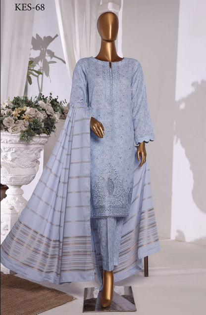 HZ Khaddar Embroidered Shirt with Dyed Karandi Shawl Collection - KES-68