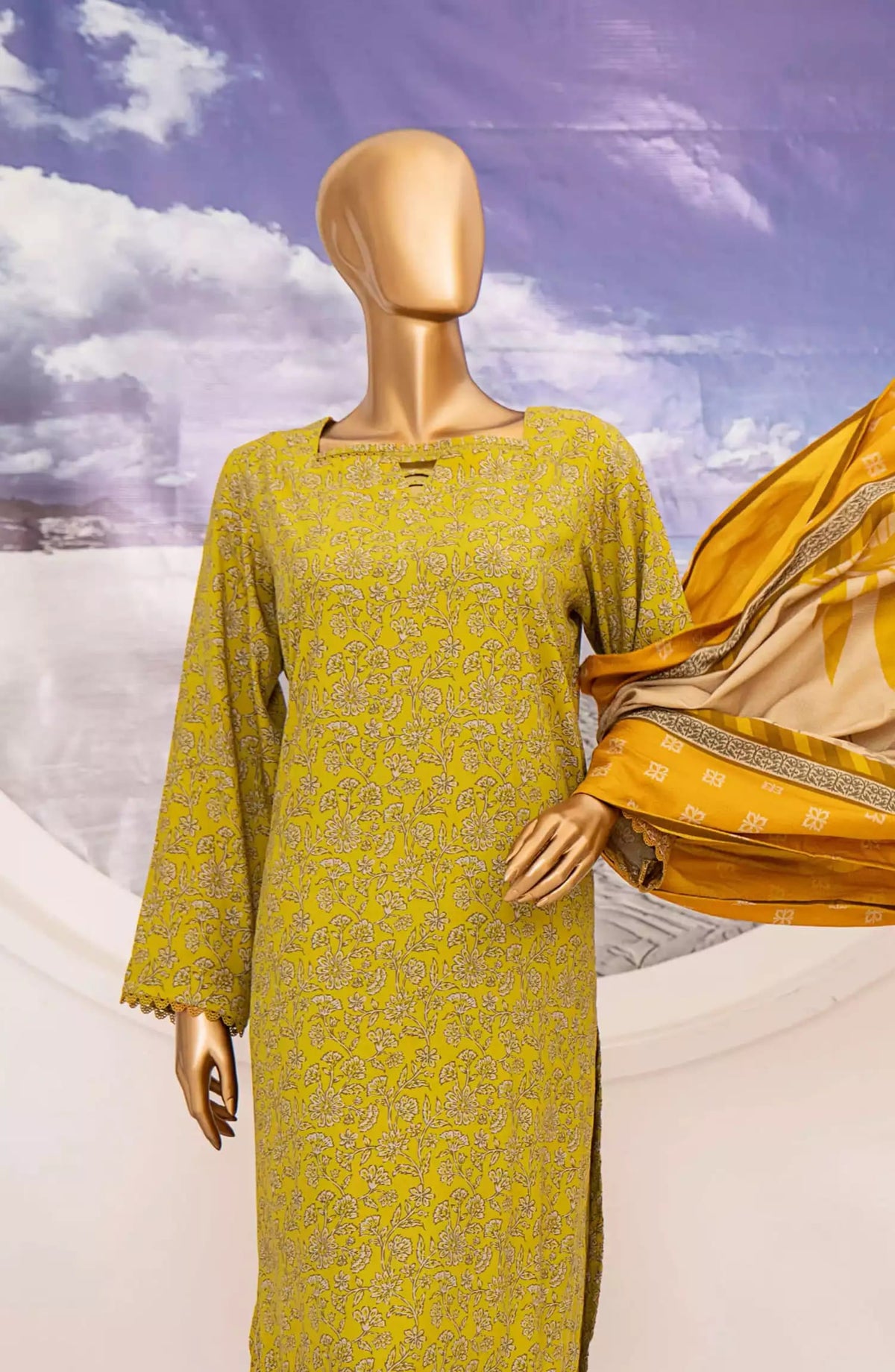 HZ Linen Wintry Shawl Printed Collection Vol 02 - LWS-1160