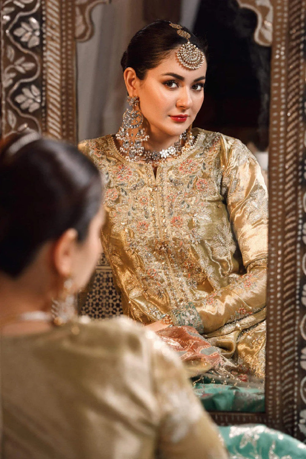 Maria.B MBROIDERED Wedding Edition - Salmon and Leaf Green (BD-2503) TC-1455