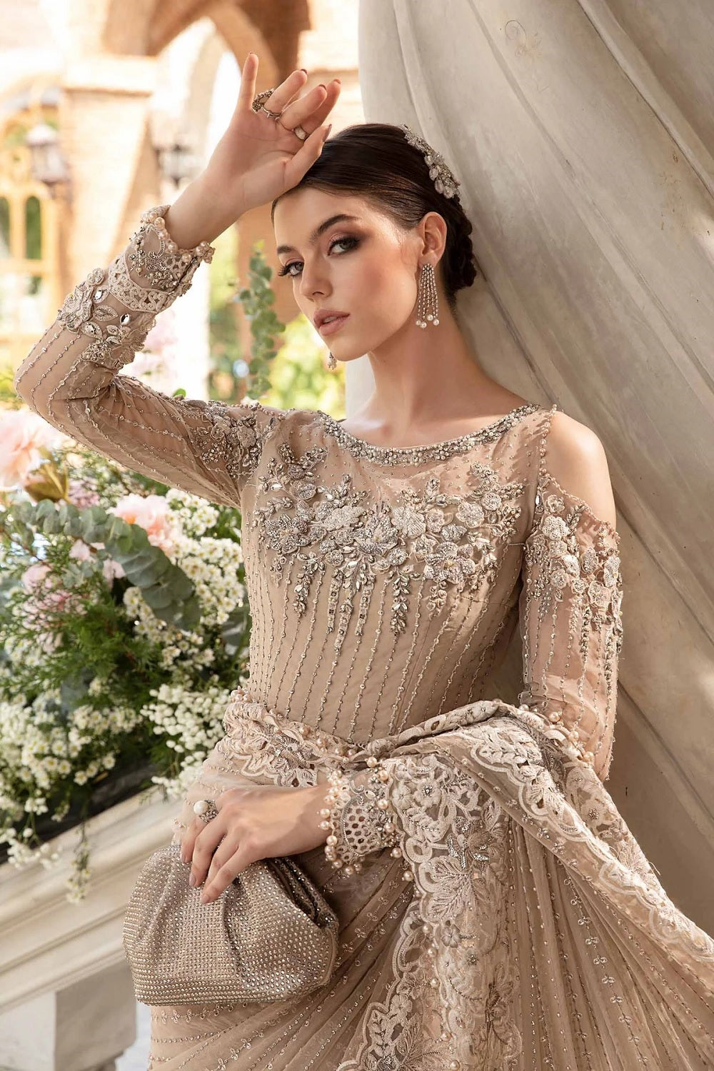 Maria.B. Mbroidered Eid Edition Chiffon Saree - BD-2801 - TC-1010