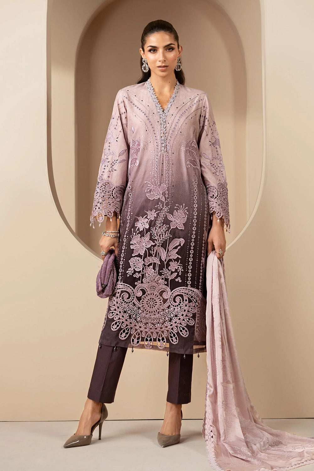 Maria.B. Luxury Lawn Eid Edit'26 - DS-2601-B - TC-1619