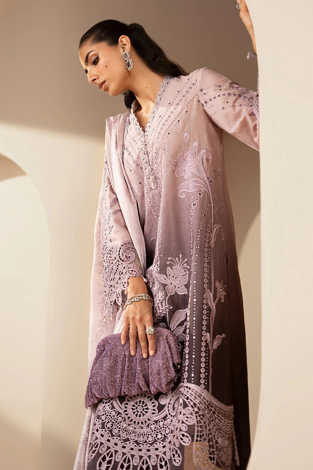 Maria.B. Luxury Lawn Eid Edit'26 - DS-2601-B - TC-1619
