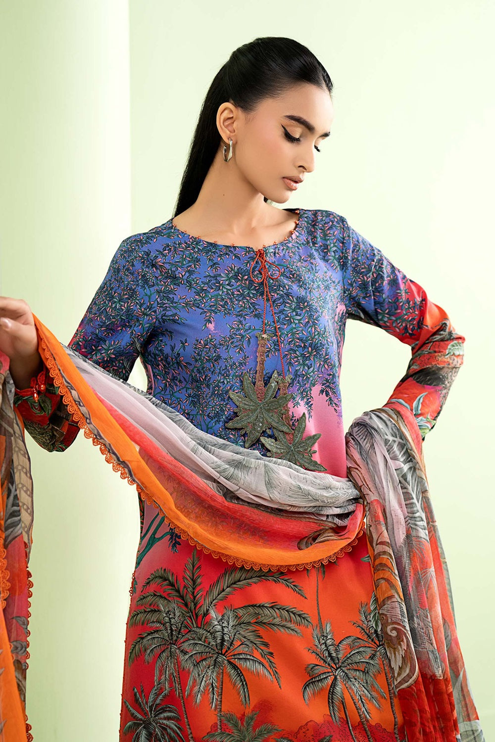 MPrints Sprint Summer'26 D-2907-B Embroidered Lawn - TC-1606