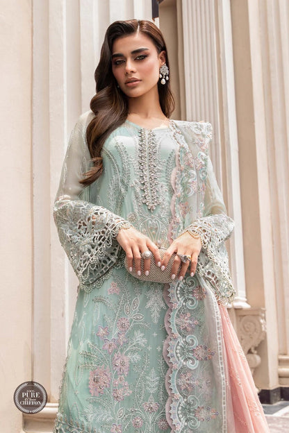 Pure Silk Chiffon by Maria B. - MPC-23-104 Mint Green - TC-576