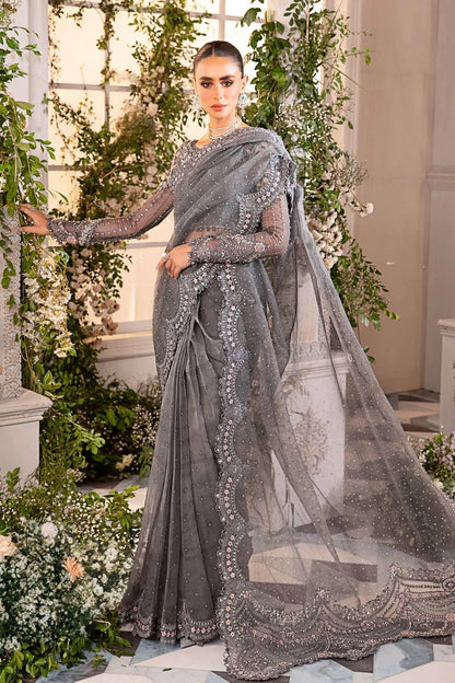 Maria.B. Mbroidered Luxury Wedding Saree - BD-2902 - TC-1088