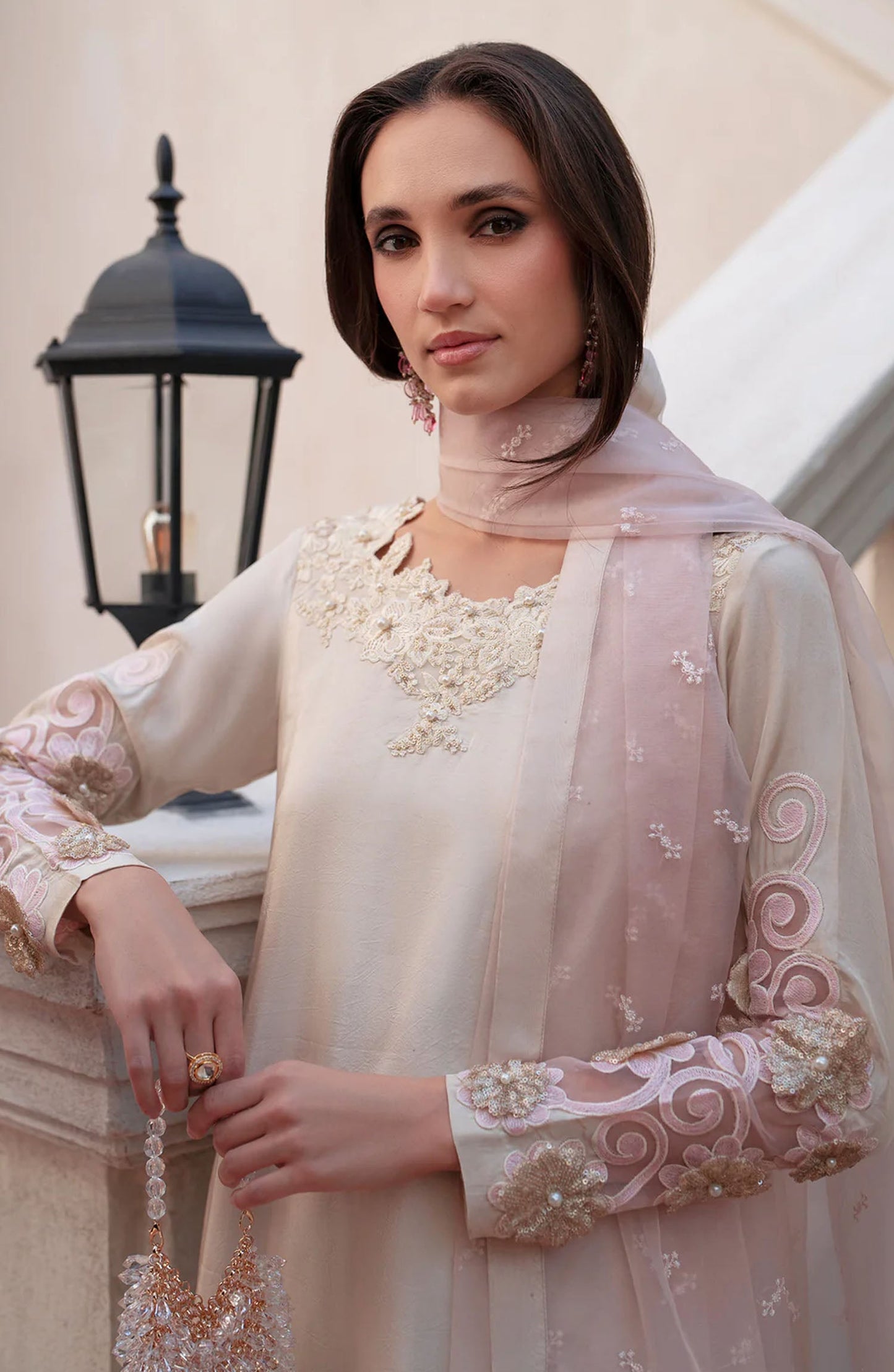 Mehak Yaqoob Embroidered Silk Stitched 3 Piece Suit - Mila - MY25MRV2 - Pink - Formal Collection
