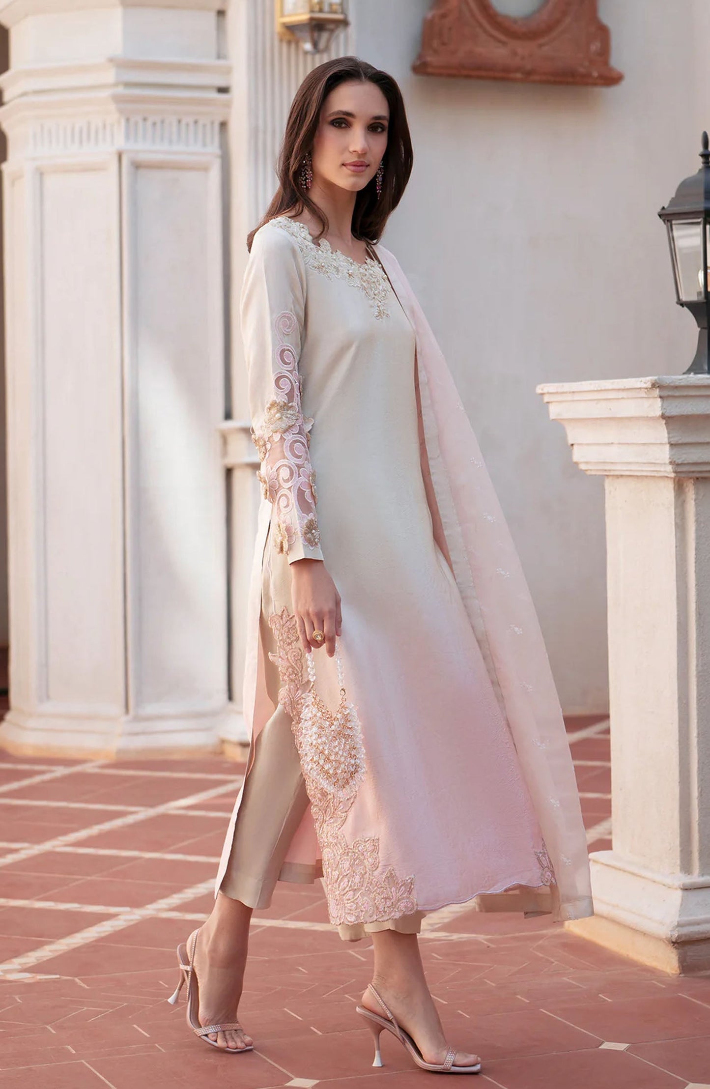 Mehak Yaqoob Embroidered Silk Stitched 3 Piece Suit - Mila - MY25MRV2 - Pink - Formal Collection