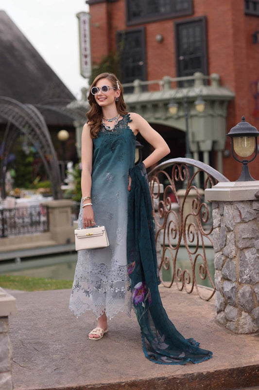 Noor By Saadia Asad Embroidered Lawn Eid Festive'26 D10- Teal Ombre - TC-1573