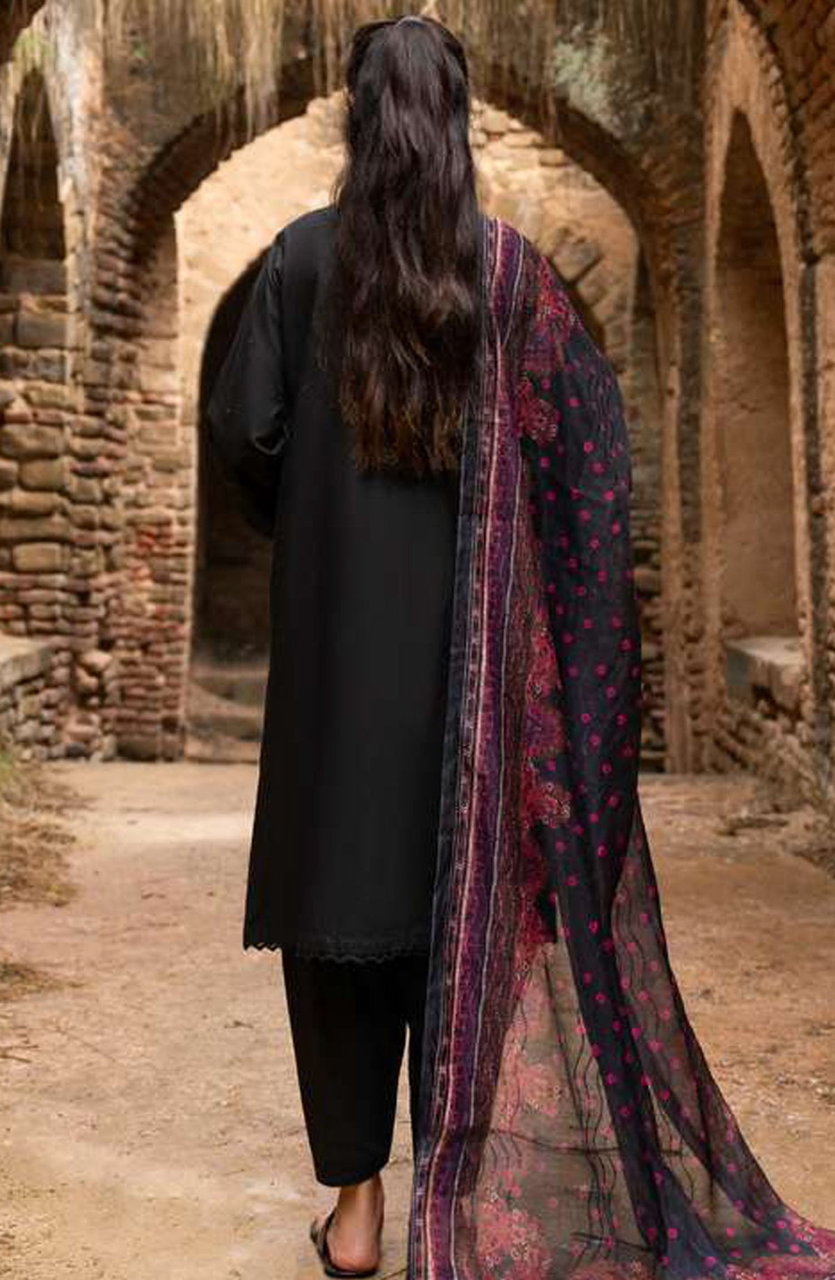 Sky Stories by Casual Lite Embroidered Cotton Lawn Stitched 3 Piece Suit - Outfit-03 - CL25SS - Black - Summer Collection