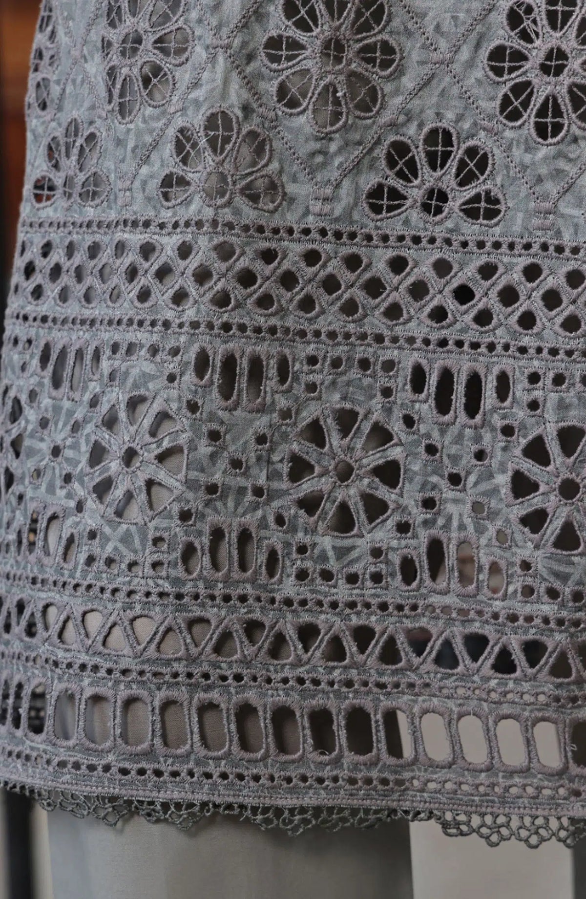 HZ RTW Printkari Embroidered Dupatta Collection - PCL-404 GREY