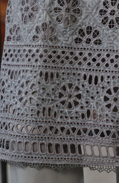 HZ RTW Printkari Embroidered Dupatta Collection - PCL-404 GREY