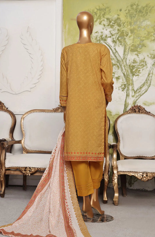 HZ RTW Printkari Embroidered Dupatta Collection - PCL-405 MUSTARD