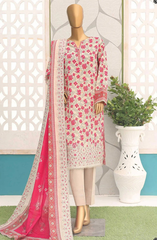 Premium Embroidered Cotton Lawn Shirt With Embroidered Cutwork Lawn Dupatta Vol 02 - PEC 140