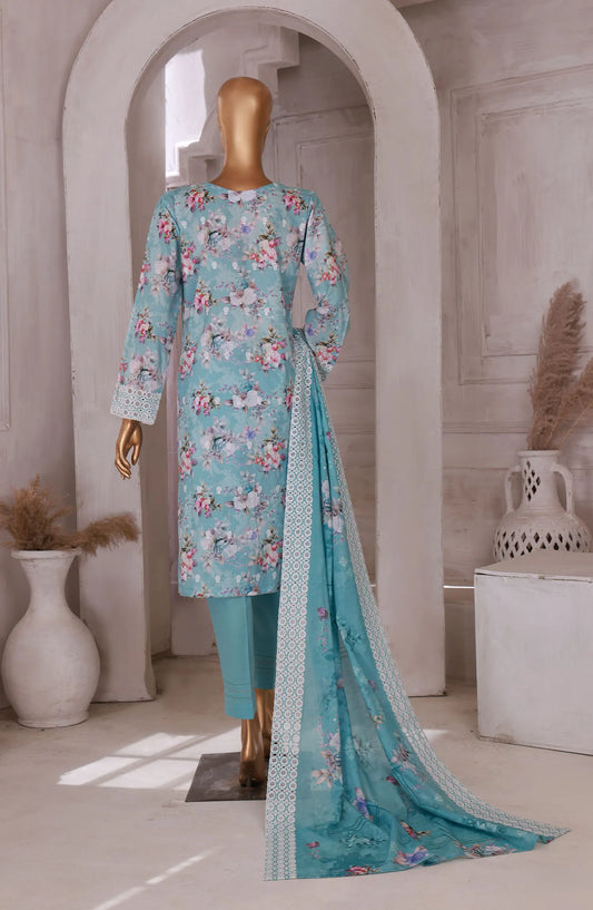 HZ RTW Printkari Embroidered Lawn Collection 2024 - PKL 404 Blue Multi