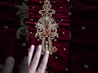 Aneelas Poshkari Luxury Velvet Embroidered Formal - TC-1443