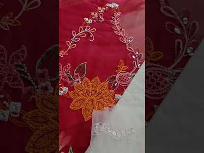 Crimson MIRROR GARDEN - D3A Luxury Embroidered Lawn Edit'26 - TC-1627