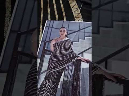 Saba Rajput SIGNATURE BLACK Chiffon Saree - TC-1524