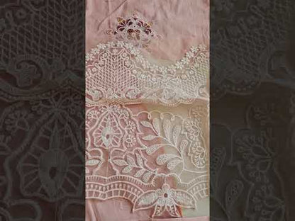 Mushq Hemline The Secerat Garden Luxury Lawn - Peach Blossom - TC-1508