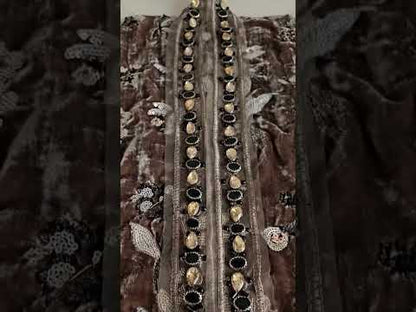 Maria.B. Winter LUXE Luxury Embroidered Velvet Suit | WLS-1303 - TC-1809
