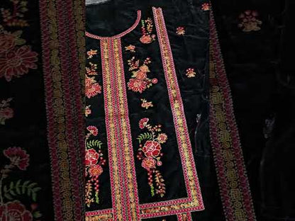 Aneelas Luxury Velvet Embroidered Formal - Oceans - TC-1448