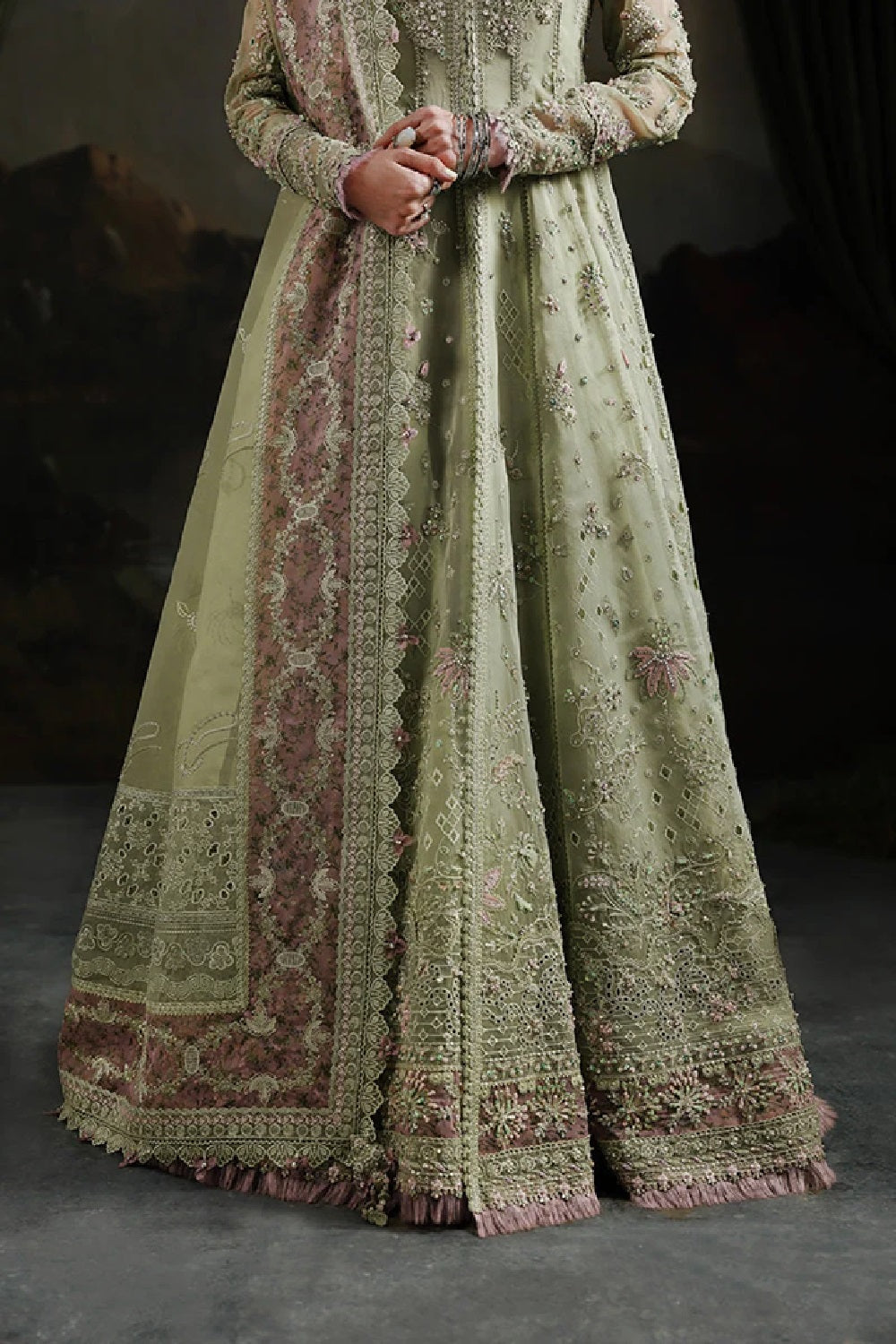 Qalamkar - Elirah Luxury Wedding Formal'26 Maxi MF-02 SAGE AURA - TC-1782