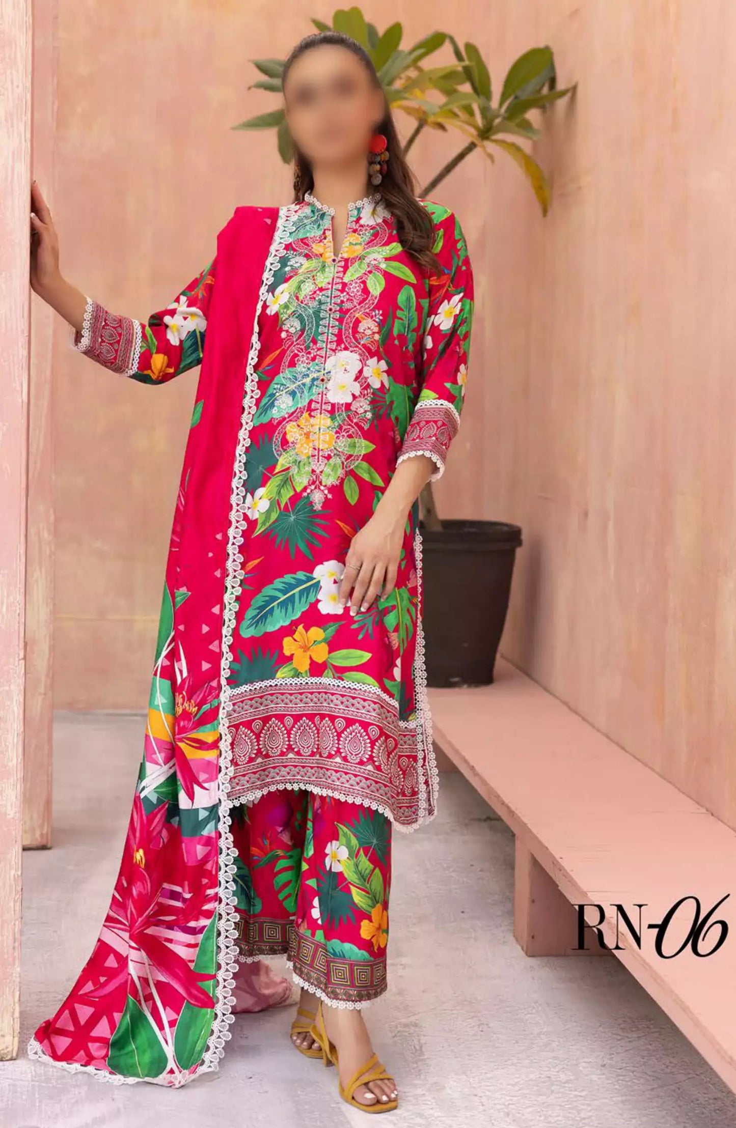 Rang Nagar Embroidered and Printed Slub Wool Collection - RN 06