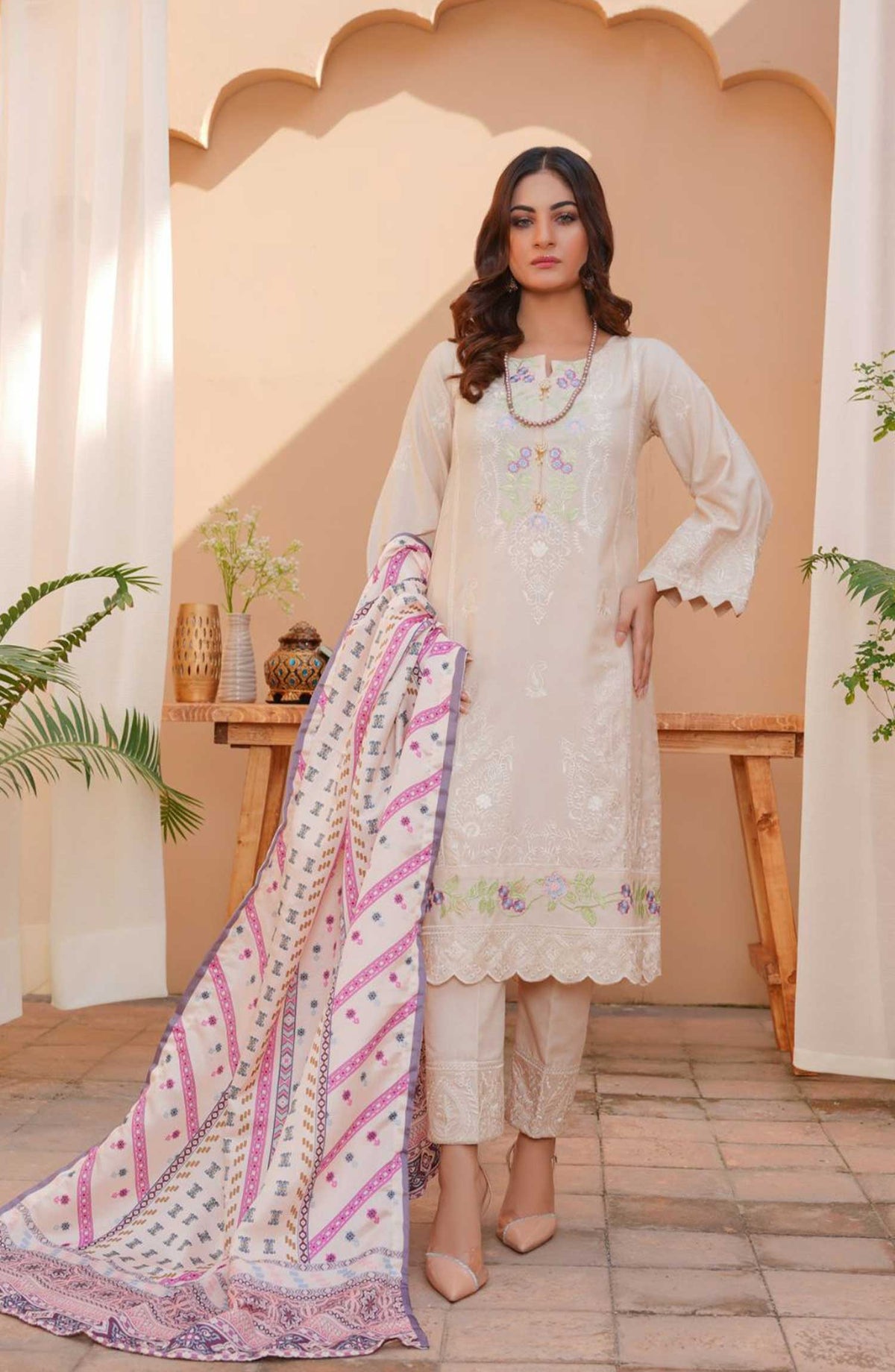 Thread & Weaves 3 PC - Embroidered Karandi Pret Collection RTWKR24101