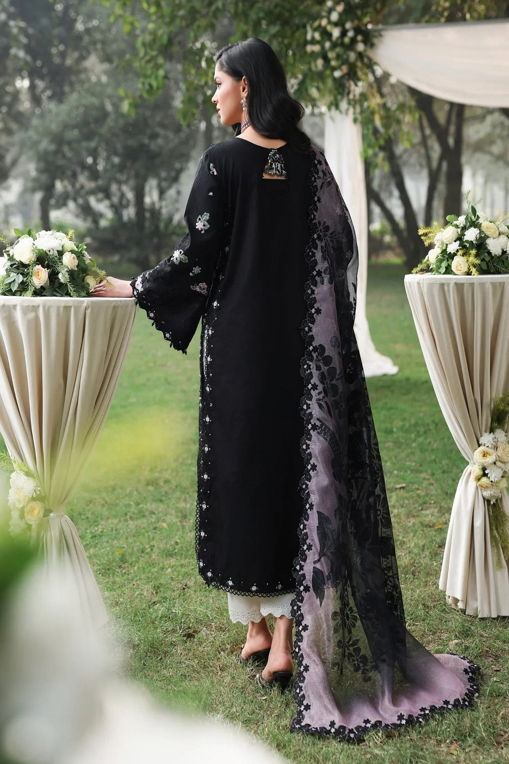 Sardinia TALES OF PETALS Luxury Lawn'26 - MIDNIGHT BLOOM - TC-1577