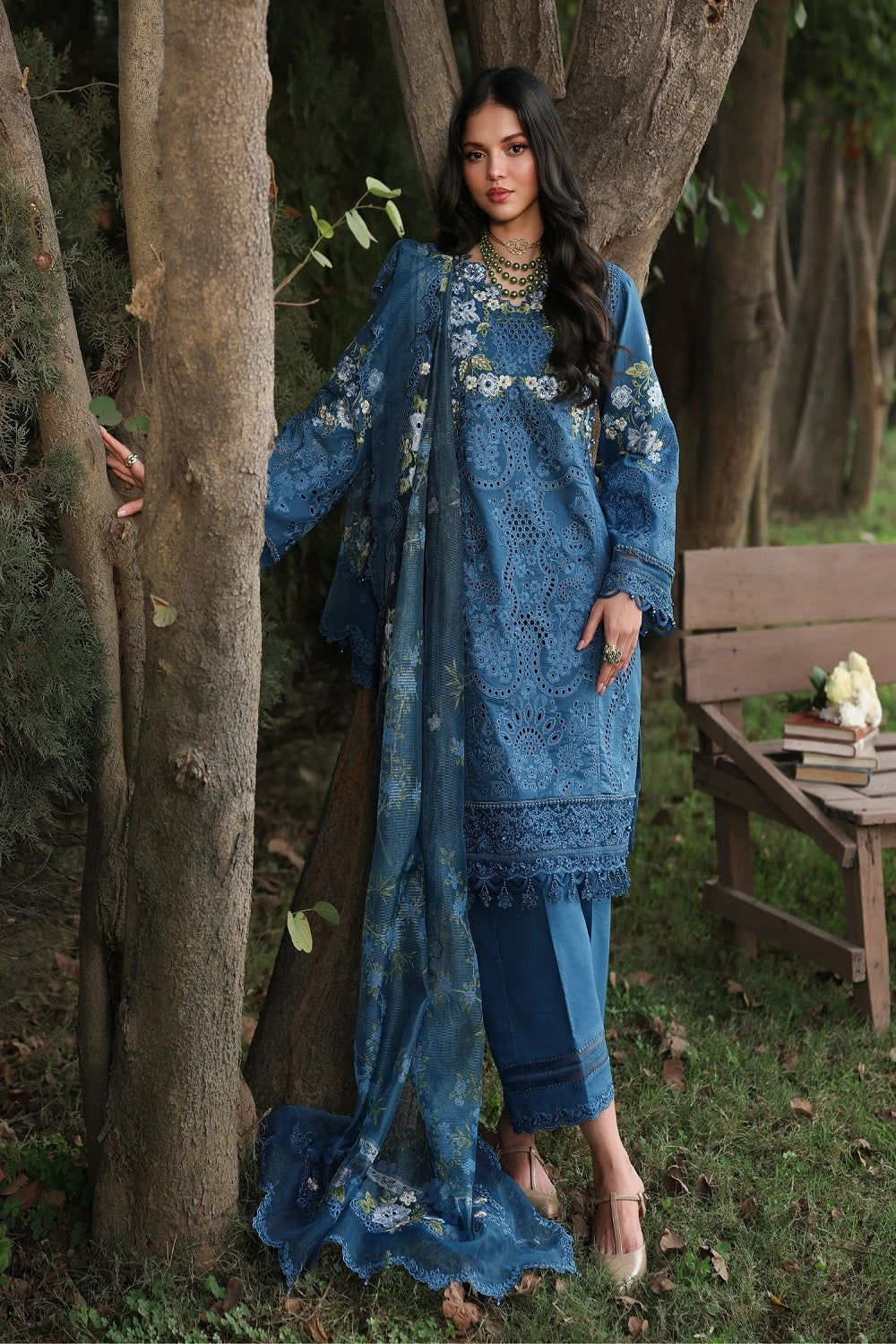 Sardinia TALES OF PETALS Luxury Lawn'26 - BLUE BLOSSOMS - TC-1561