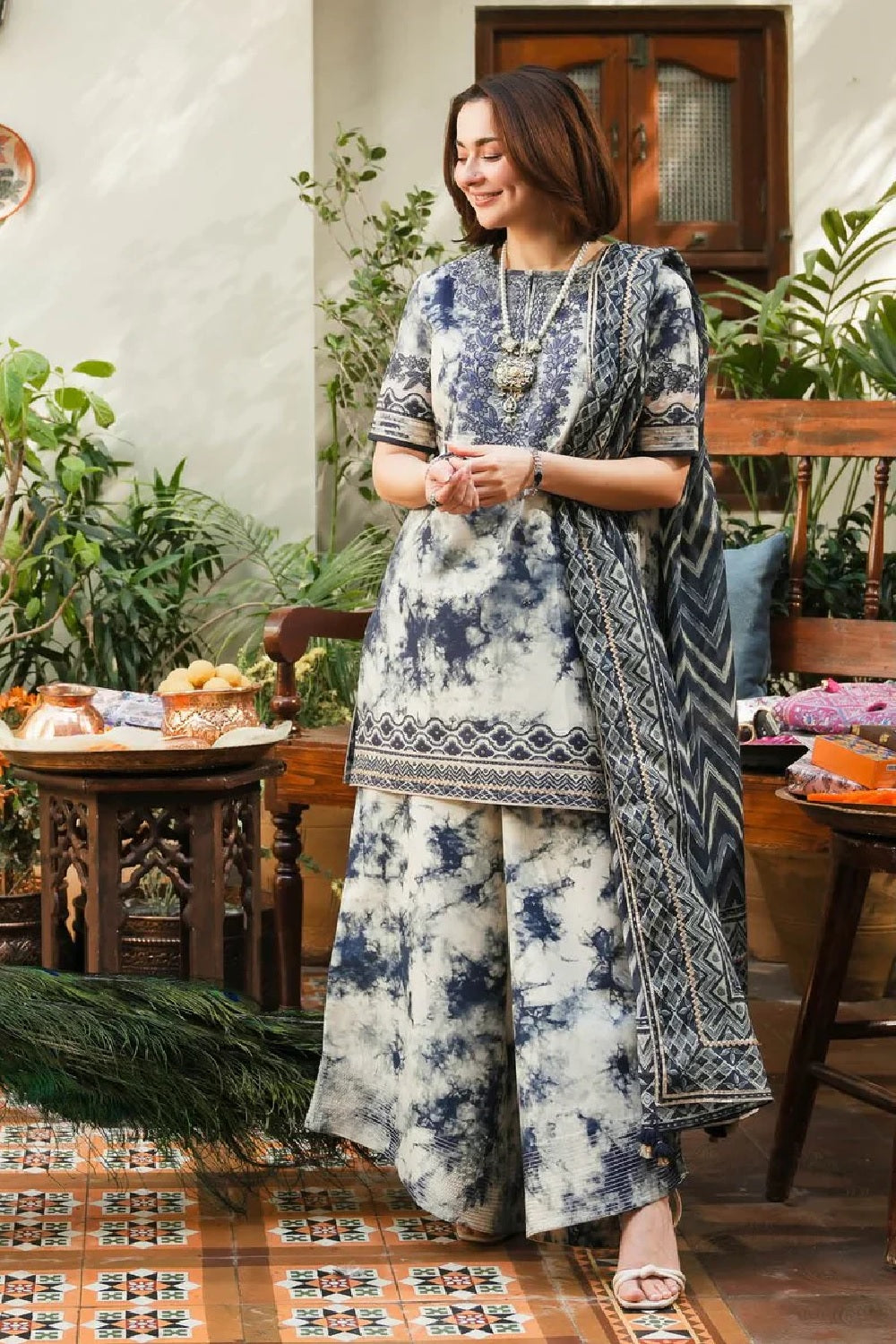 Sapphire Luxury Printed Embroidered Lawn - TC-1279