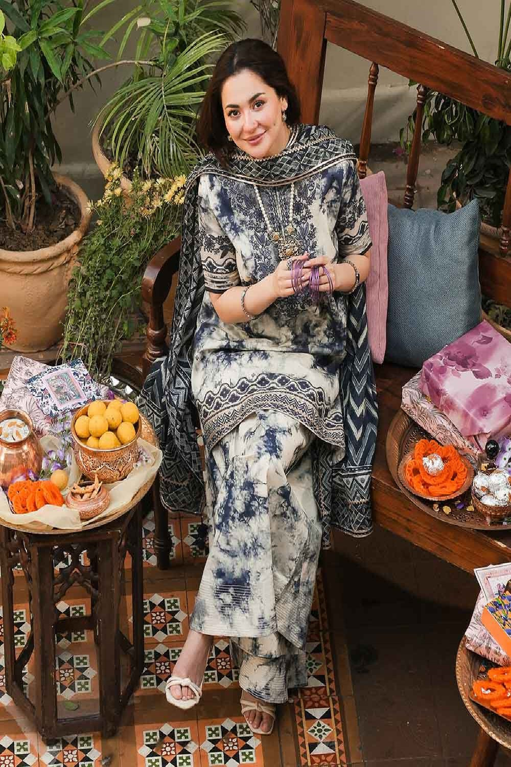 Sapphire Luxury Printed Embroidered Lawn - TC-1279