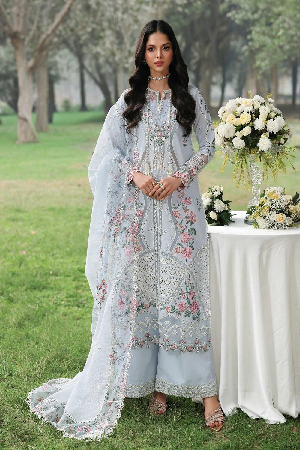 Sardinia TALES OF PETALS Luxury Lawn'26 - MORNING SKY - TC-1653