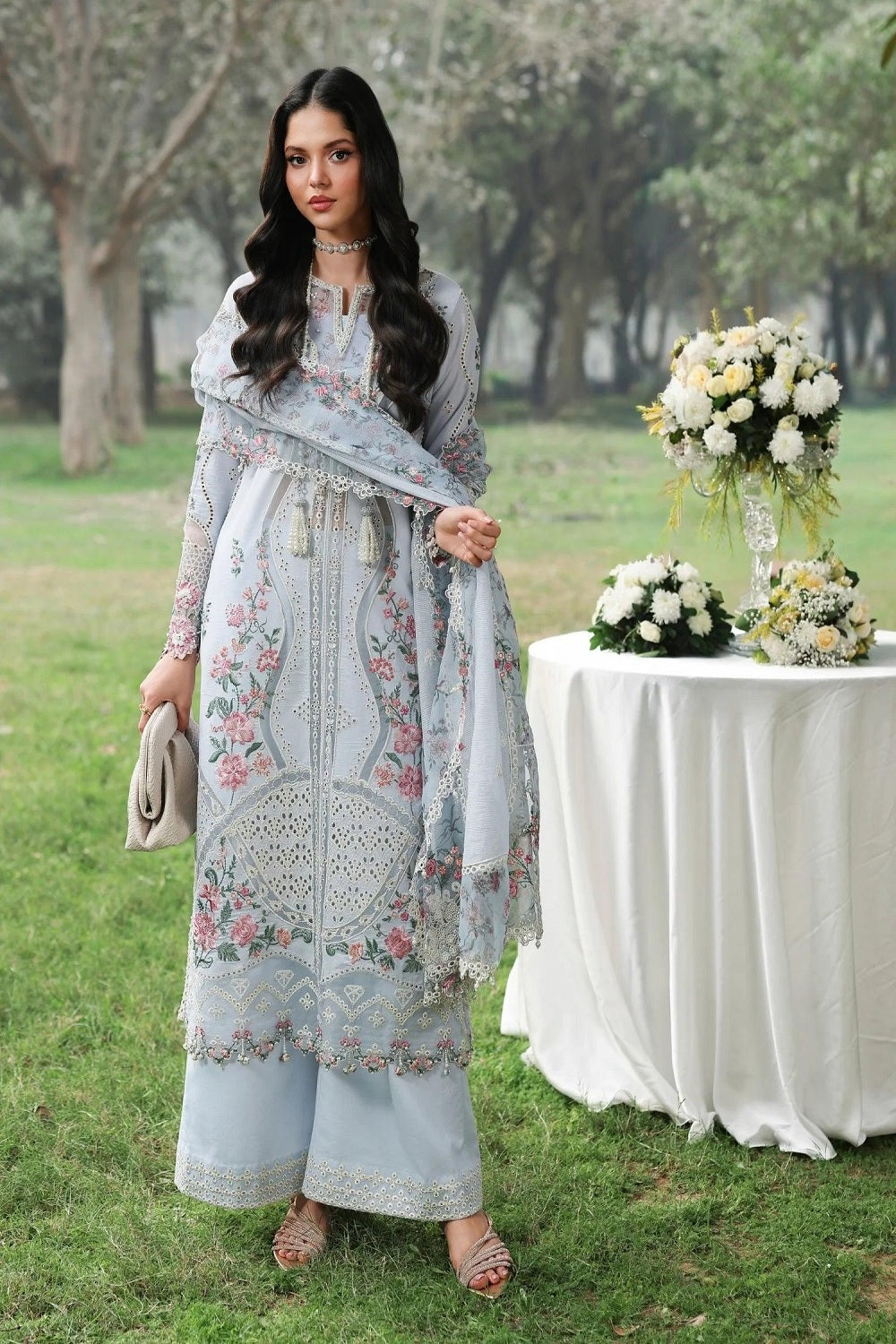 Sardinia TALES OF PETALS Luxury Lawn'26 - MORNING SKY - TC-1653