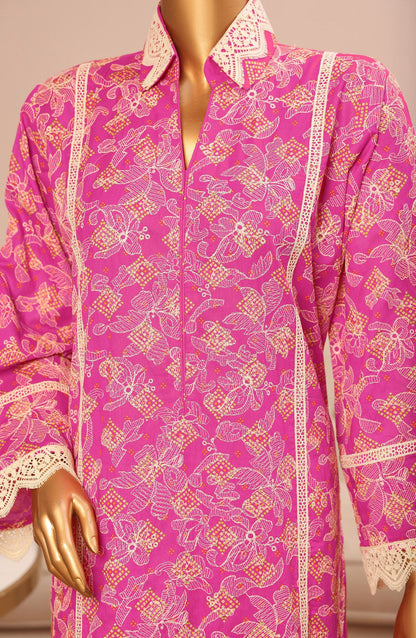 Bin Saeed Embroidered Lawn Stitched 3 Piece Suit - SM-794 - BS25ELCV4 - Pink - Summer Collection
