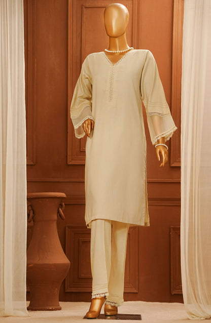 Amna Khadija Casual Cotton Stitched 2 Piece Suit - SA-02 - AM25SA - Beige - Summer Collection